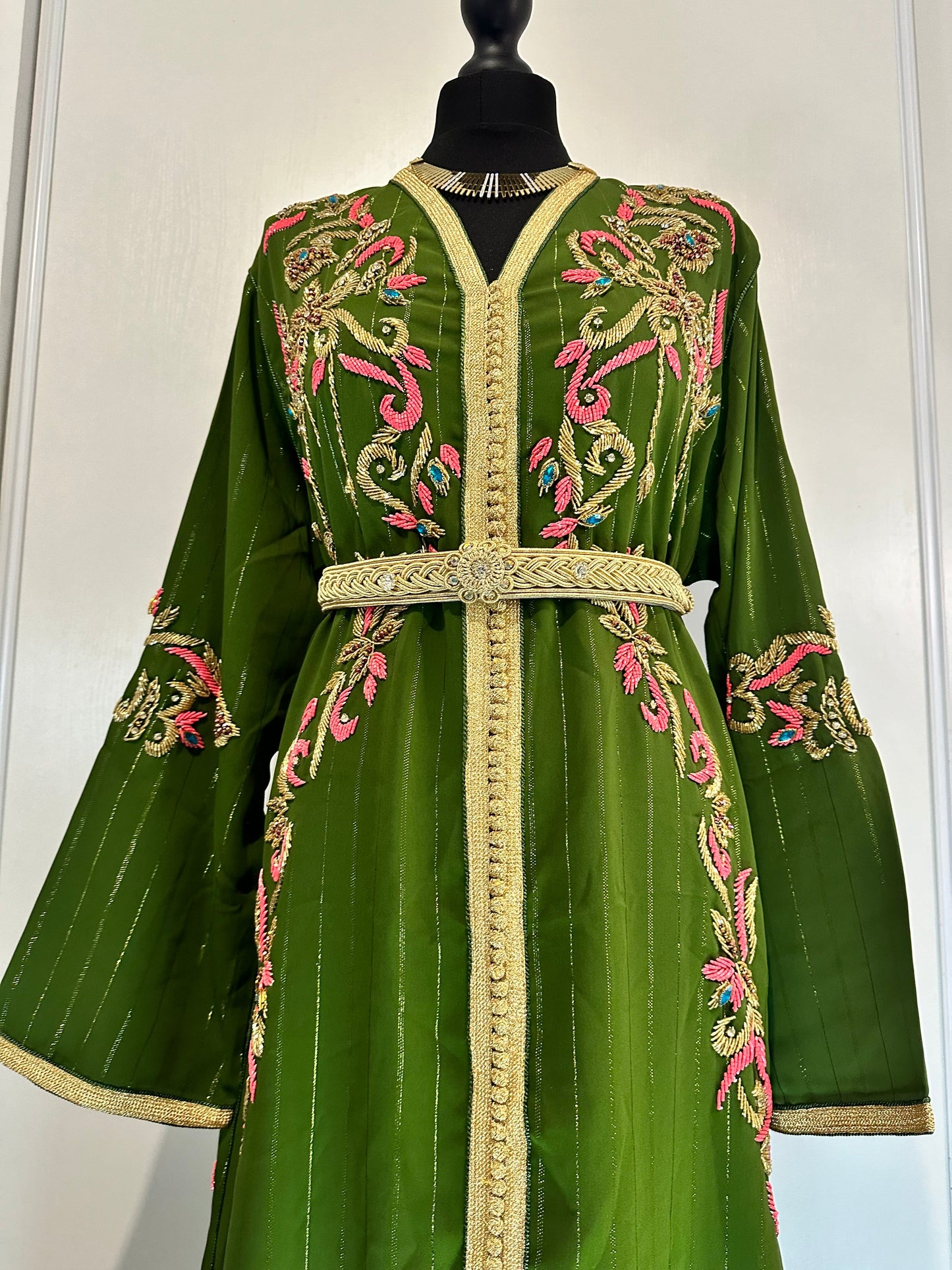 Caftan perlé vert